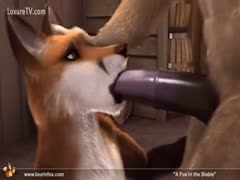 A gigantic brute fucks a little fox from behind in this wild animated beast sex movie scene.